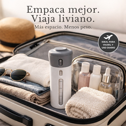 Velari – Dispensador 4 en 1 Compacto para Viaje